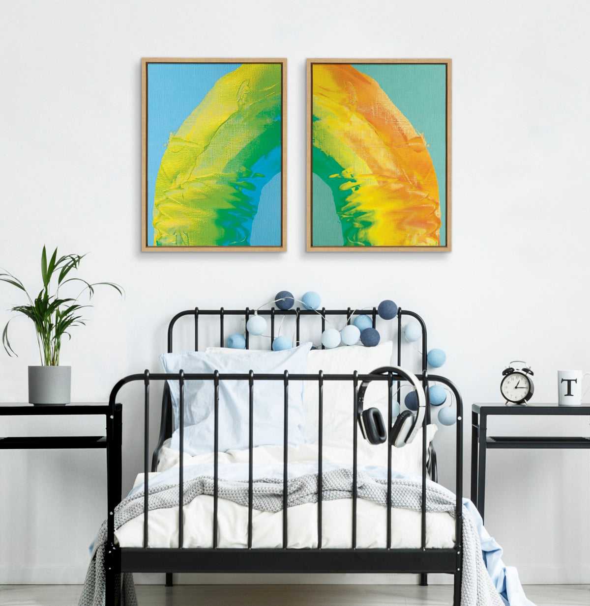 Sylvie MP Rainbow Sorbet 1 and 2 Framed Canvas Set by Mentoring Positives