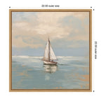 Sylvie Calm Pastel Sailboat Landscape Framed Canvas by The Creative Bunch Studio