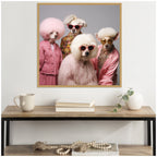 Sylvie Golden Lady Dogs Framed Canvas by The Creative Bunch Studio