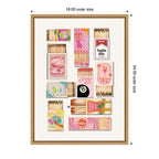 Vintage Pink Matchboxes by Honey Island Studio Framed Canvas Wall Art Print