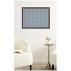 Framed Fabric Pinboard Light Blue Plaid Wall Organization