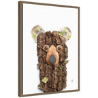 Bear with Green by Madeline Jeppesen Framed Canvas Wall Art Print