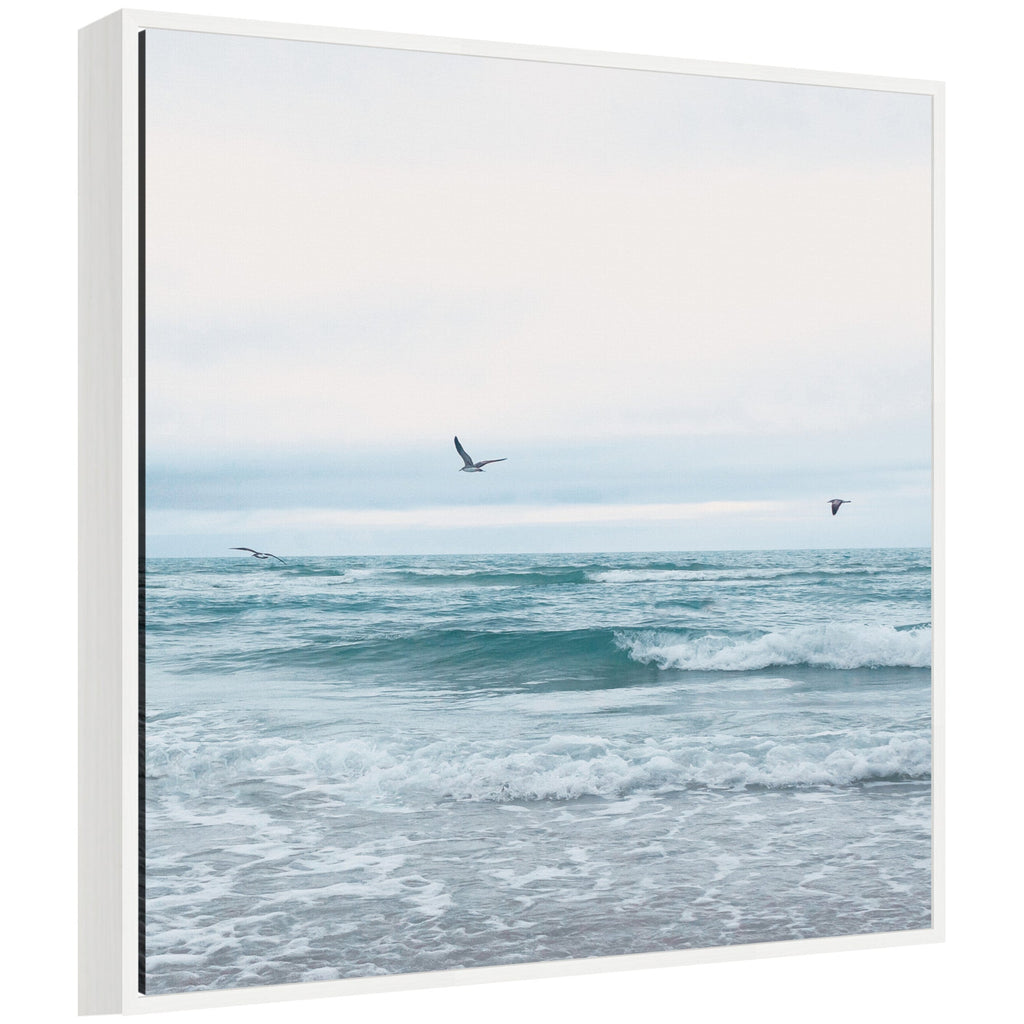 Sylvie Ocean Swim 2 Square Framed Canvas by Stephanie Klatt