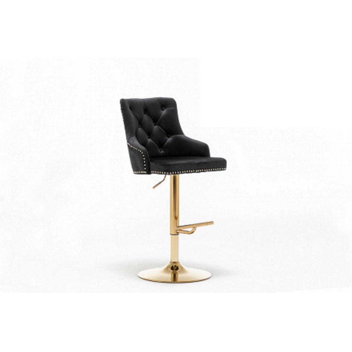 Adjustable Swivel Bar Stool With Nailhead Trim (Set of 2)