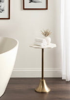 Sanzo Scalloped Marble and Metal Table