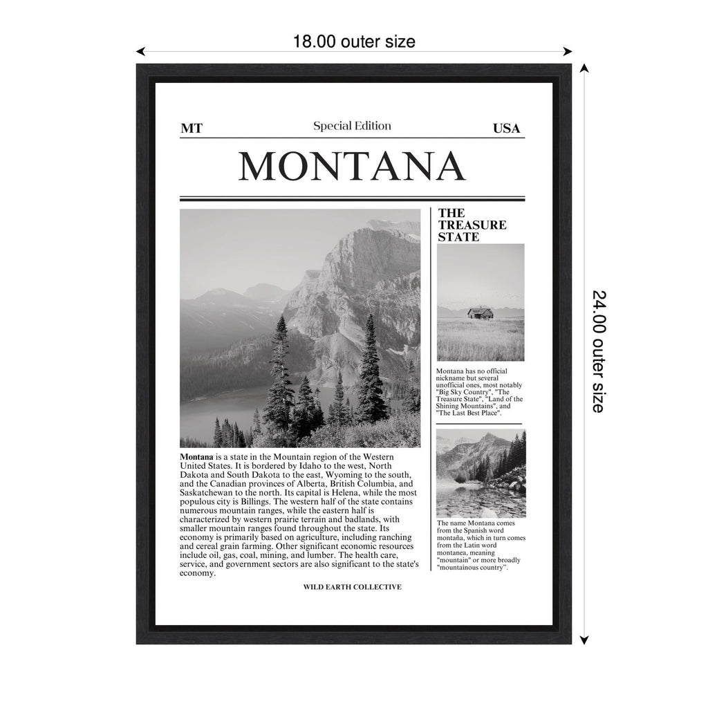Montana Article by Megan Ryan Framed Canvas Wall Art Print