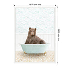 Sylvie Bear in Little Fish Bathtub Framed Canvas by Amy Peterson