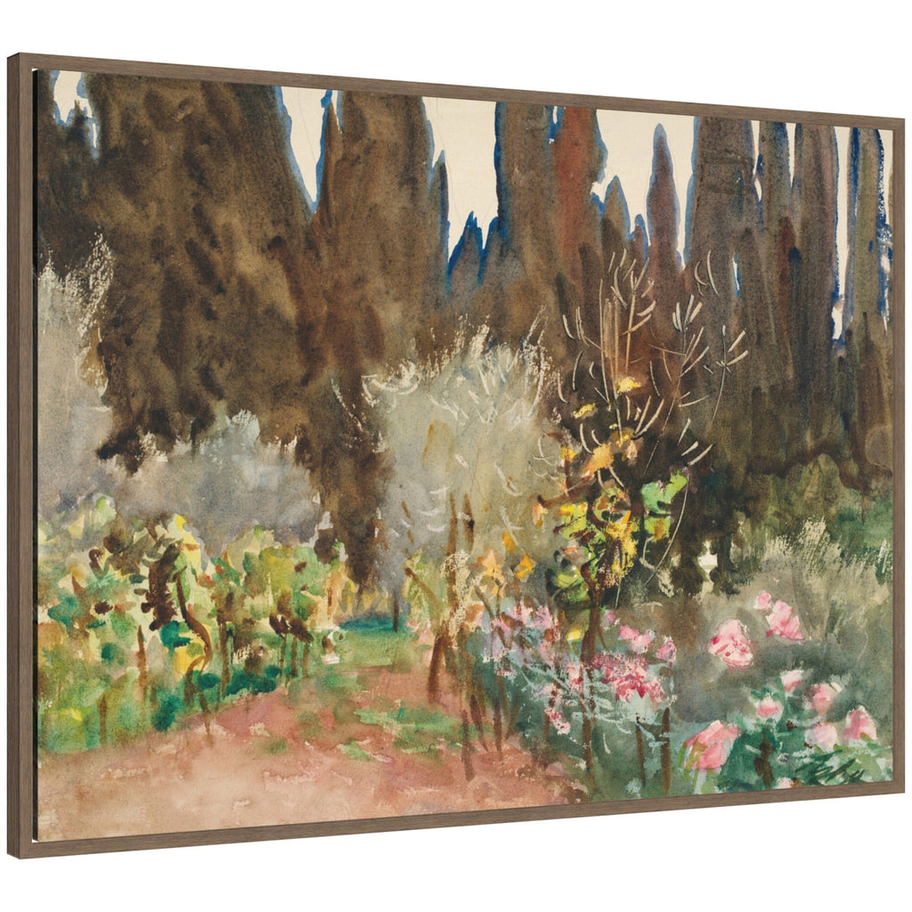 Gardens at Florence circa 1910 John Singer Sargent by Nostalgia Prints Framed Canvas Wall Art Print