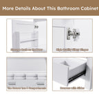 42" Bathroom Vanity Base With Doors And Drawer - White