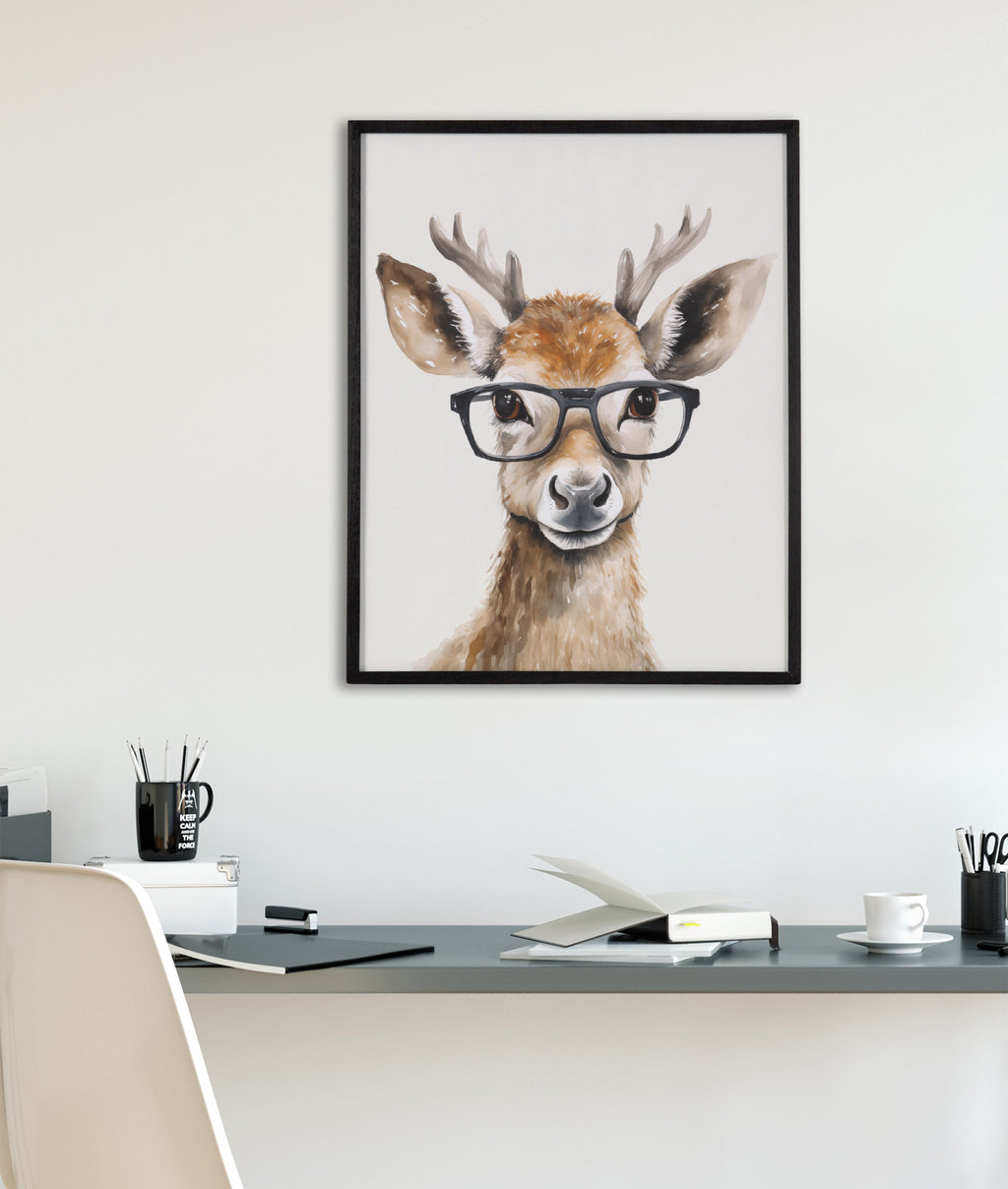 Gallery Cute Deer Wearing Glasses Print by The Creative Bunch Studio