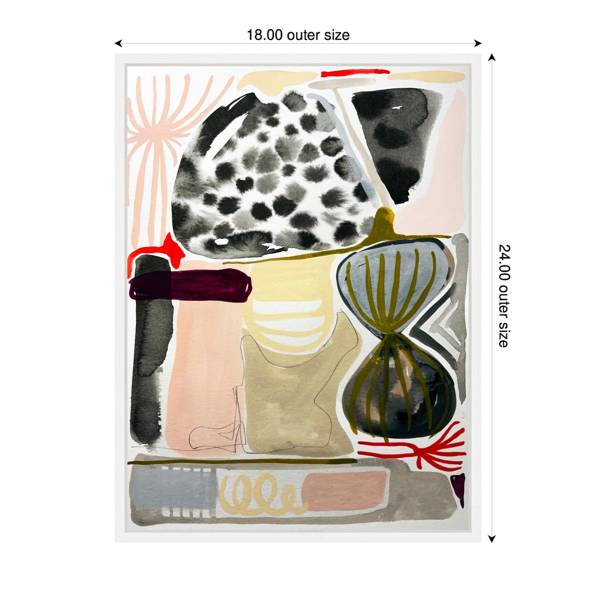 Sylvie Abstract 01 Framed Canvas by Emma Daisy