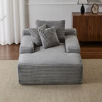Oversized Chaise Lounge Chair Cozy Cloud Couch With 3 Throw Pillows And Wide Armrest