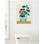 Sylvie MCM Lion in Bathtub Framed Canvas by Rachel Lee