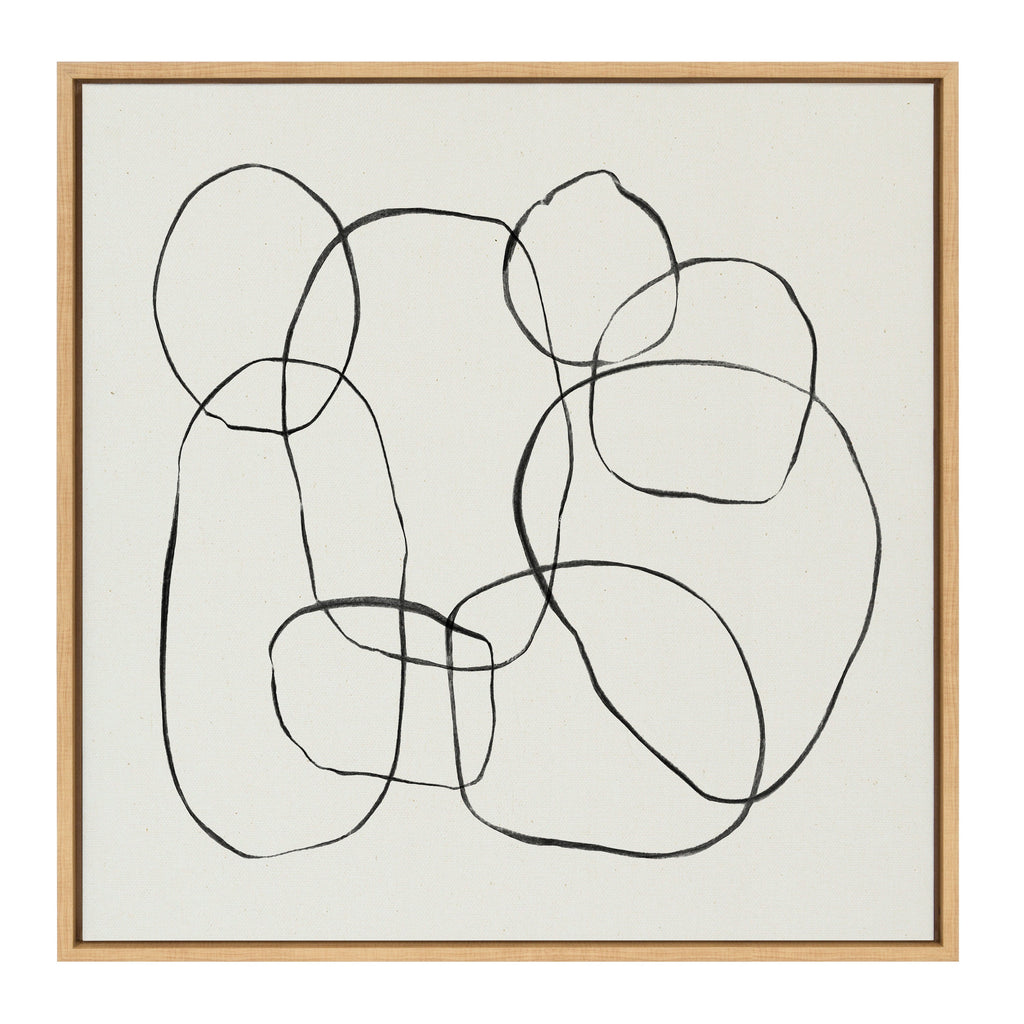 Sylvie Dancing Circles Framed Canvas by Teju Reval of SnazzyHues