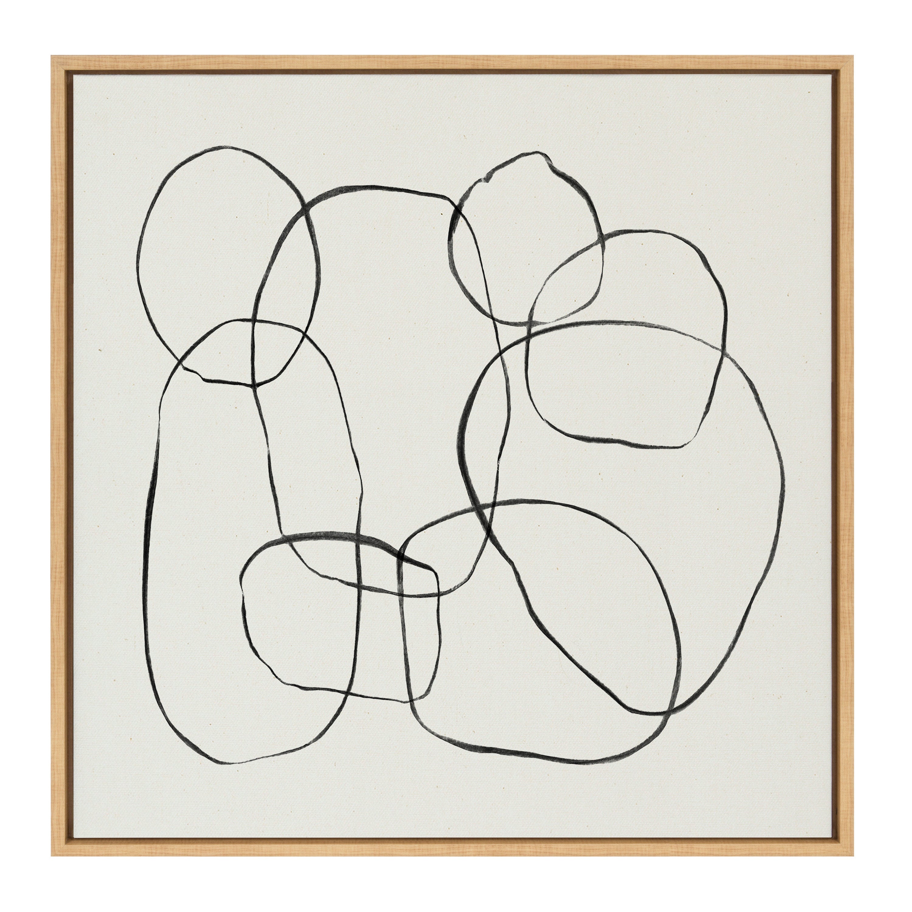 Sylvie Dancing Circles Framed Canvas by Teju Reval of SnazzyHues