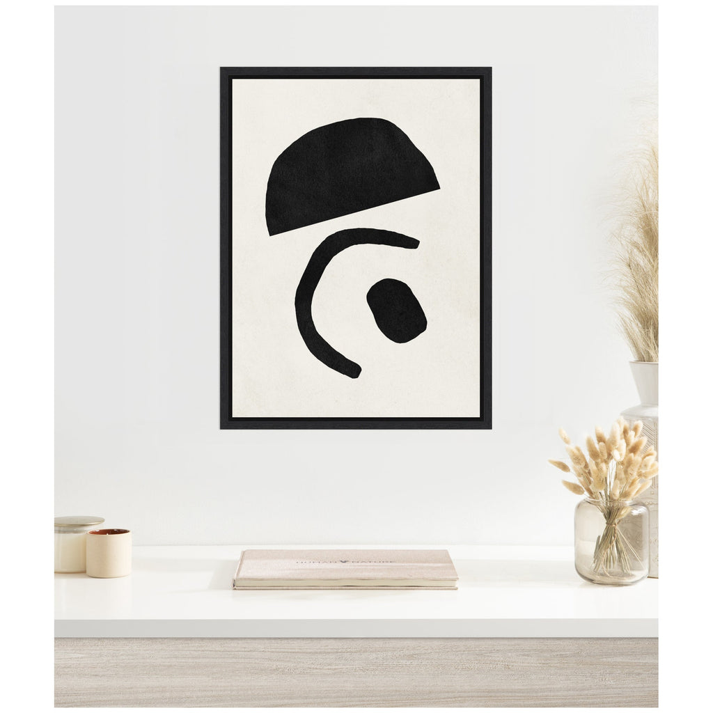 Sylvie Black Geometric Abstract 3 Framed Canvas by July Art Prints
