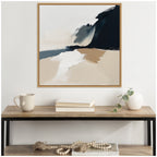 Sylvie Coastal Sand Modern Abstract Landscape II Framed Canvas by The Creative Bunch Studio