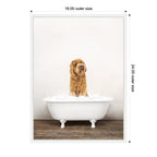 Sylvie Golden Labradoodle in Rustic Bath Style Framed Canvas by Amy Peterson