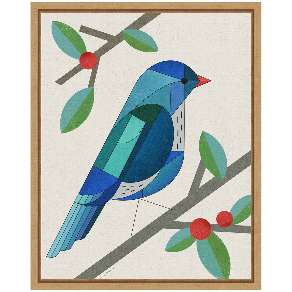 Sylvie MCM Bluebird Framed Canvas by Carey Copeland