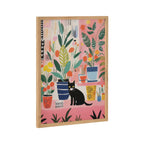 Gallery Whimsical Houseplants and a Black Kitty Cat Print by The Creative Bunch Studio