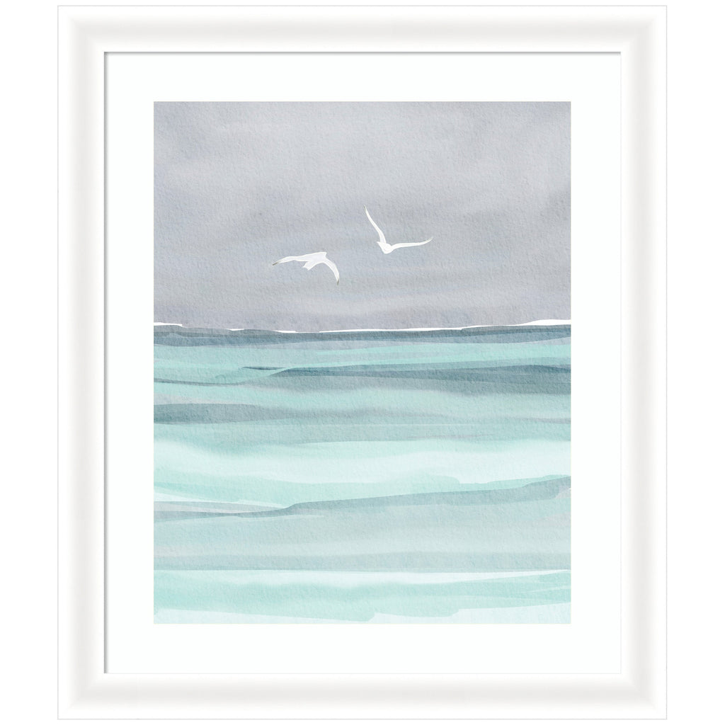 Framed Art Sea and Seagulls by Nikita Jariwala