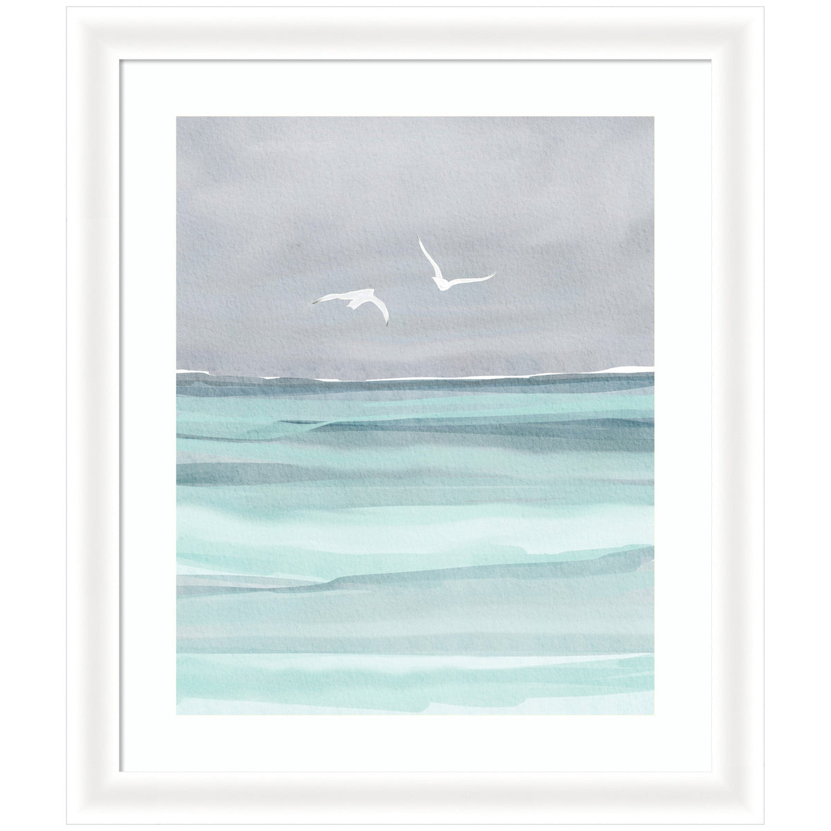 Framed Art Sea and Seagulls by Nikita Jariwala