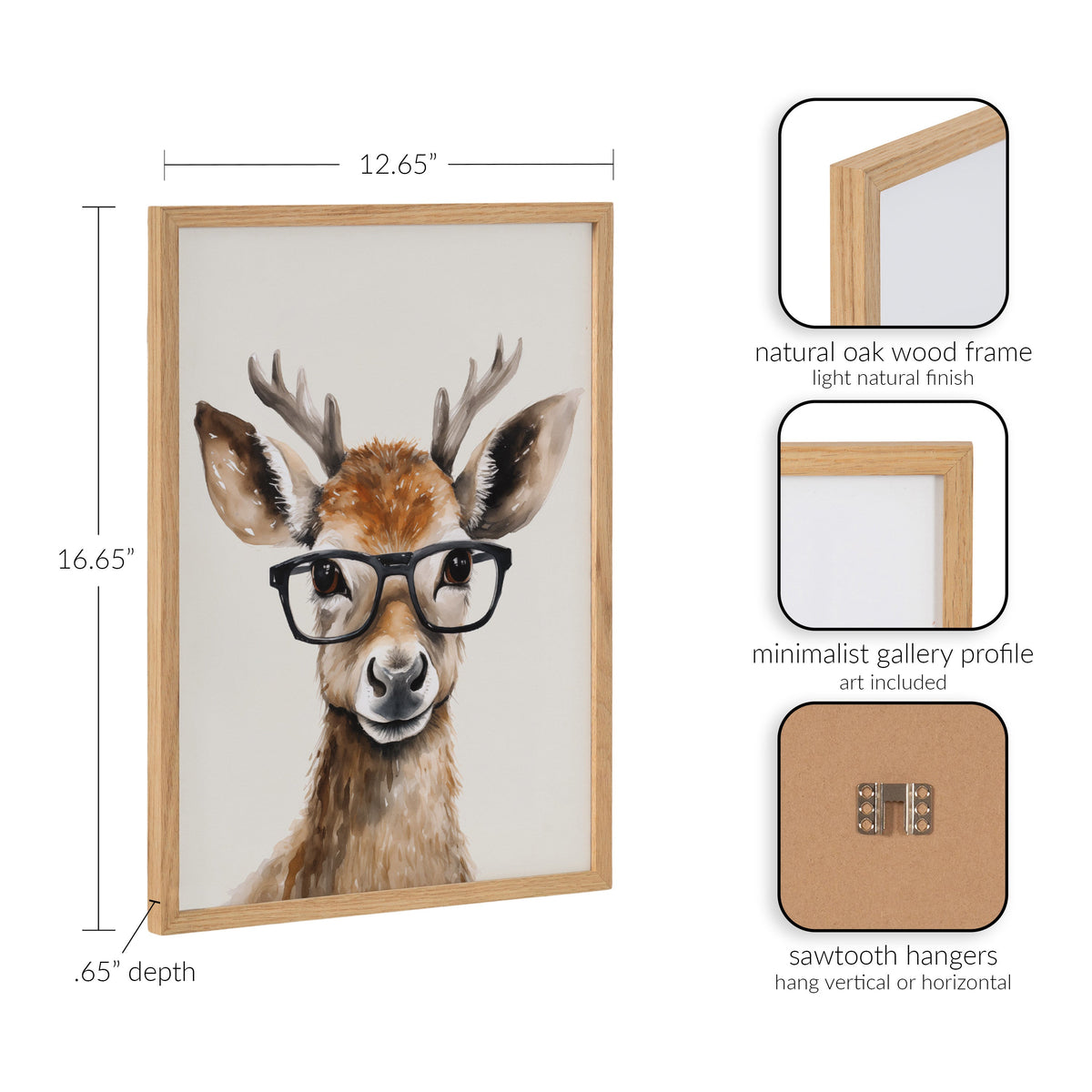 Gallery Cute Deer Wearing Glasses Print by The Creative Bunch Studio