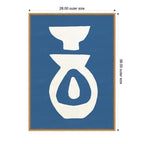 Sylvie Ceramic Blue Beige 1 Framed Canvas by Rocket Jack