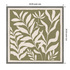Sylvie Modern Minimalist Botanical Green and Neutral Linen Framed Canvas by The Creative Bunch Studio