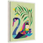 Sylvie Swan Vase Framed Canvas by Rachel Lee