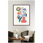 Framed Art Retro Whimsical Floral vase by Rachel Lee