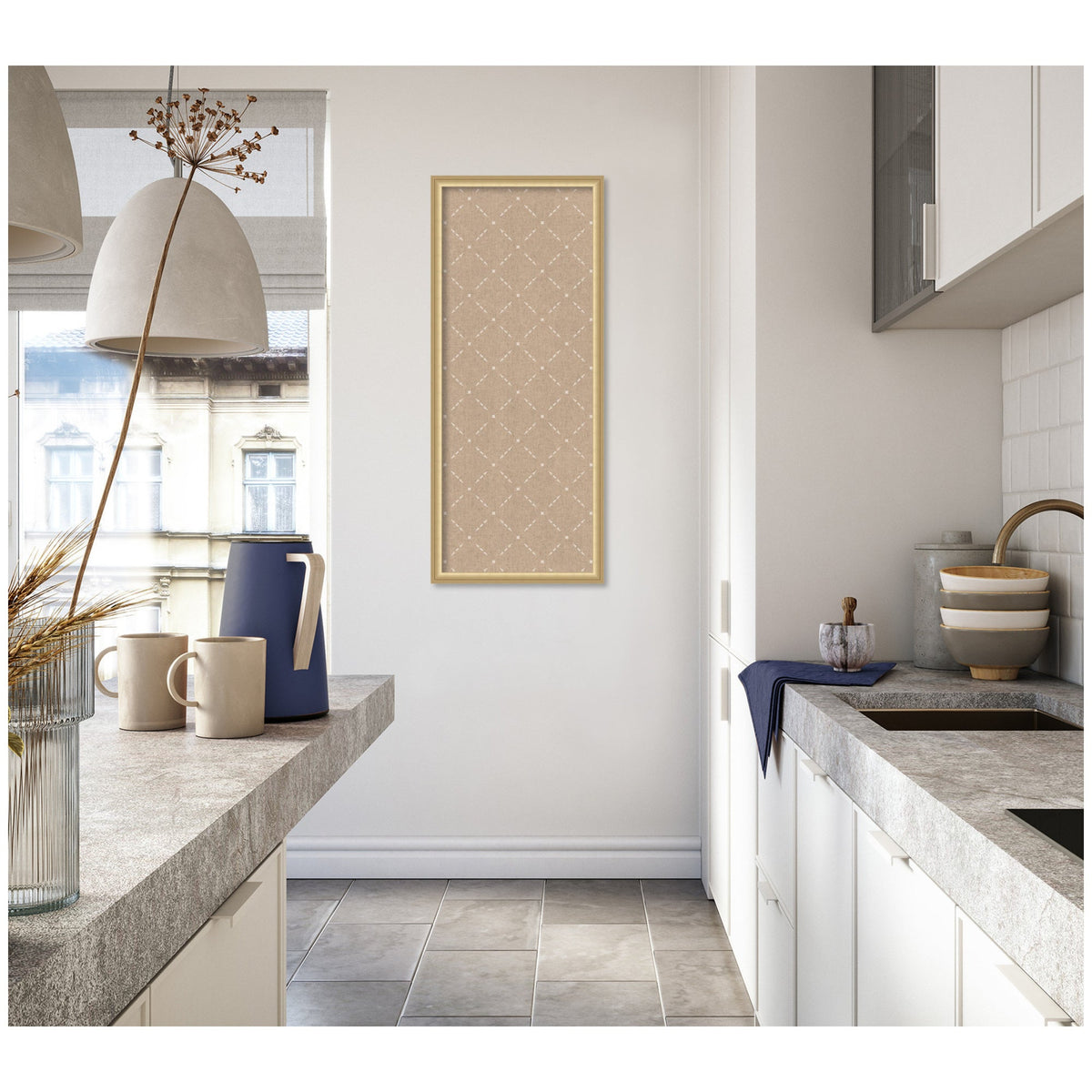 Pinboard Beige Lattice Pattern