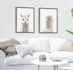 Sylvie Alpaca Front and Alpaca Back Framed Canvas Art Set by Amy Peterson Art Studio
