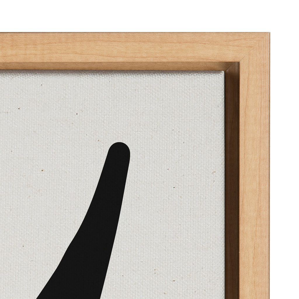 Sylvie Modern Botanical Neutral Abstract 1 Framed Canvas by The Creative Bunch Studio