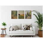 Forest Interior, Evening 1910, and Parklandschaft 3 Piece Framed Canvas Wall Art Set by Nostalgia Prints