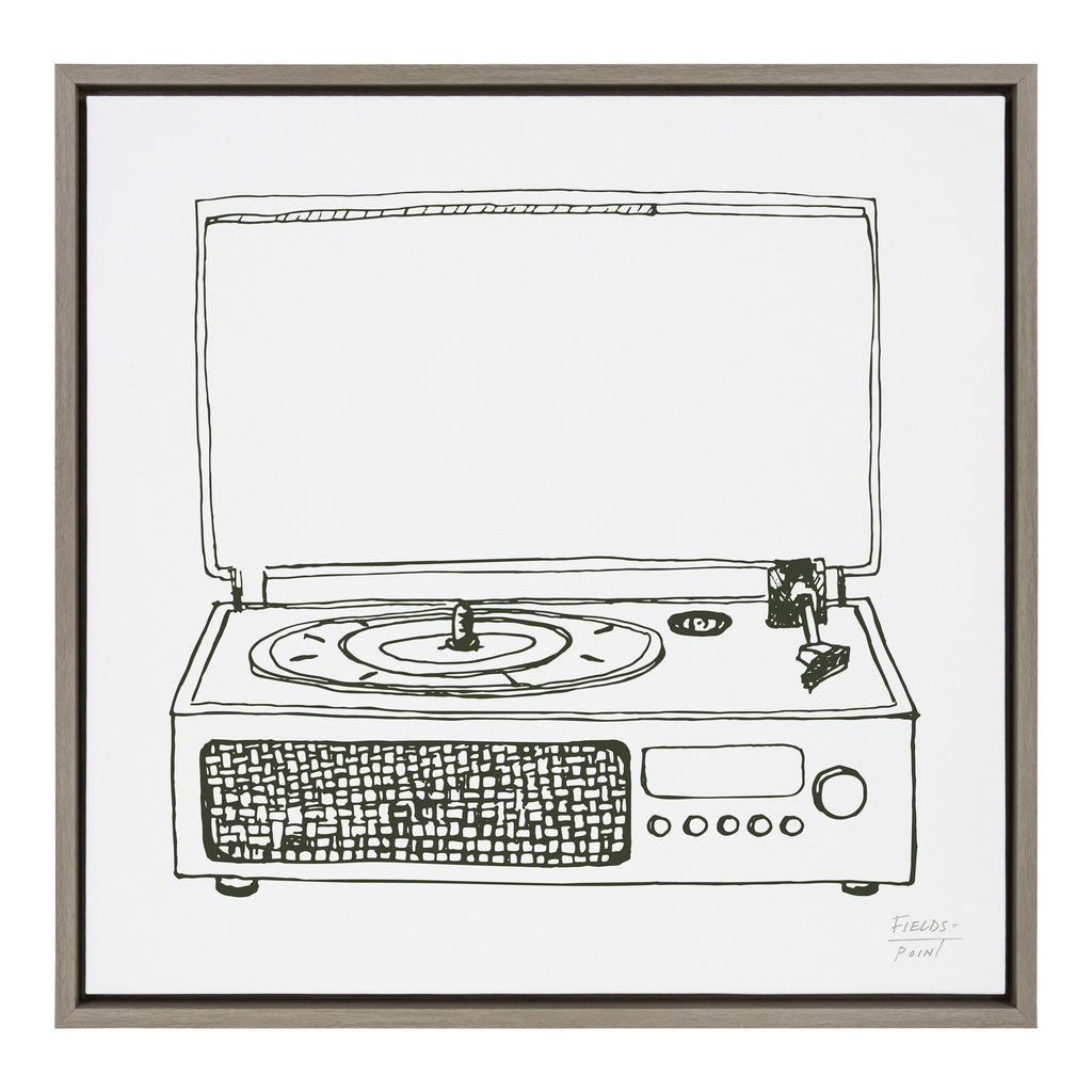 Sylvie Victrola Record Player Framed Canvas by Statement Goods