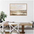 Neutral Abstract Landscape by The Creative Bunch Studio Framed Canvas Wall Art Print