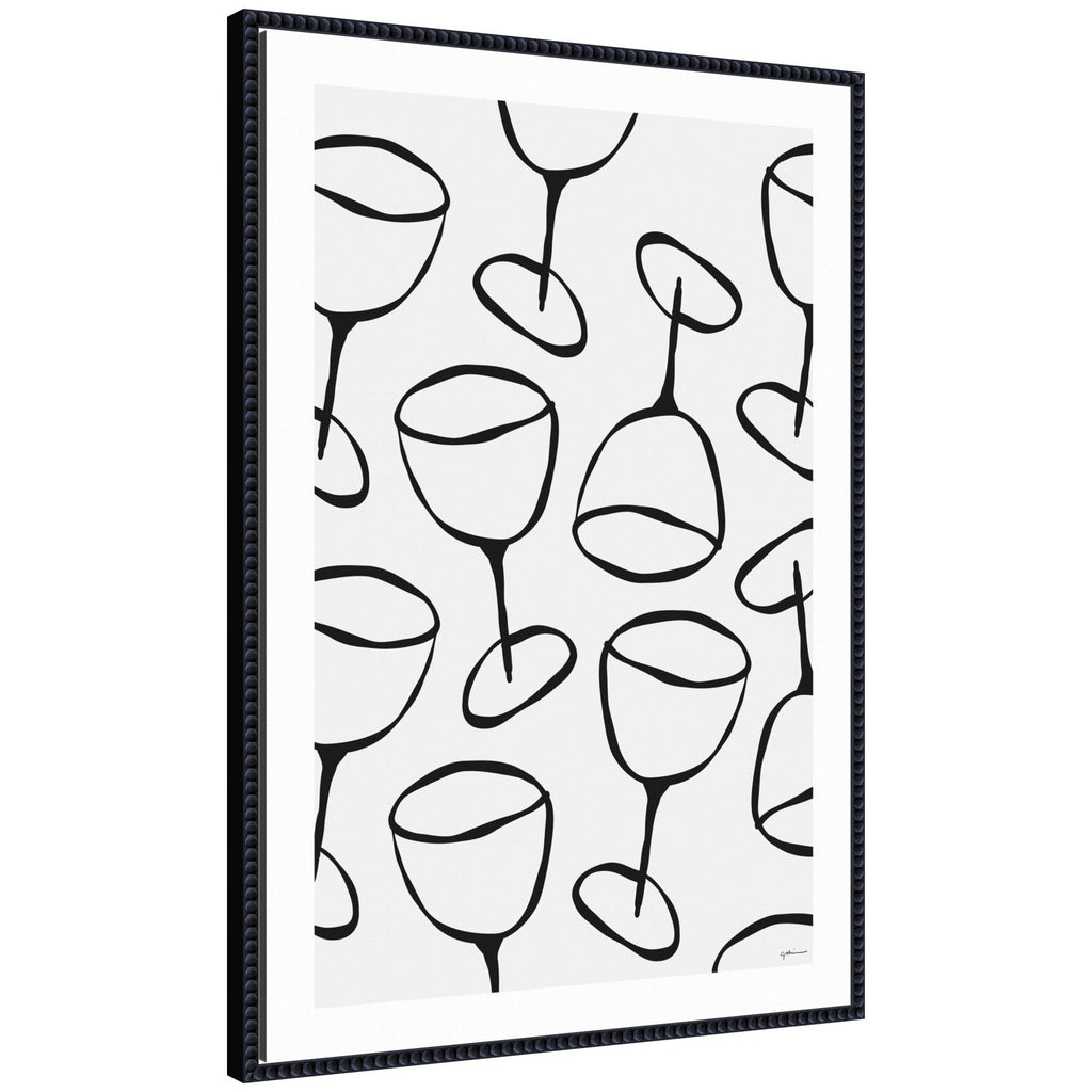 Wine Everywhere by Gabrielly Guedes Framed Canvas Wall Art Print