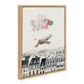 Sylvie Happy Elephant in Paris Framed Canvas by July Art Prints