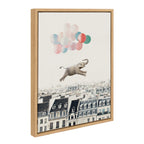 Sylvie Happy Elephant in Paris Framed Canvas by July Art Prints