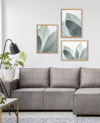 Blake Modern Green Leaf Botanical Framed Printed Glass by The Creative Bunch Studio