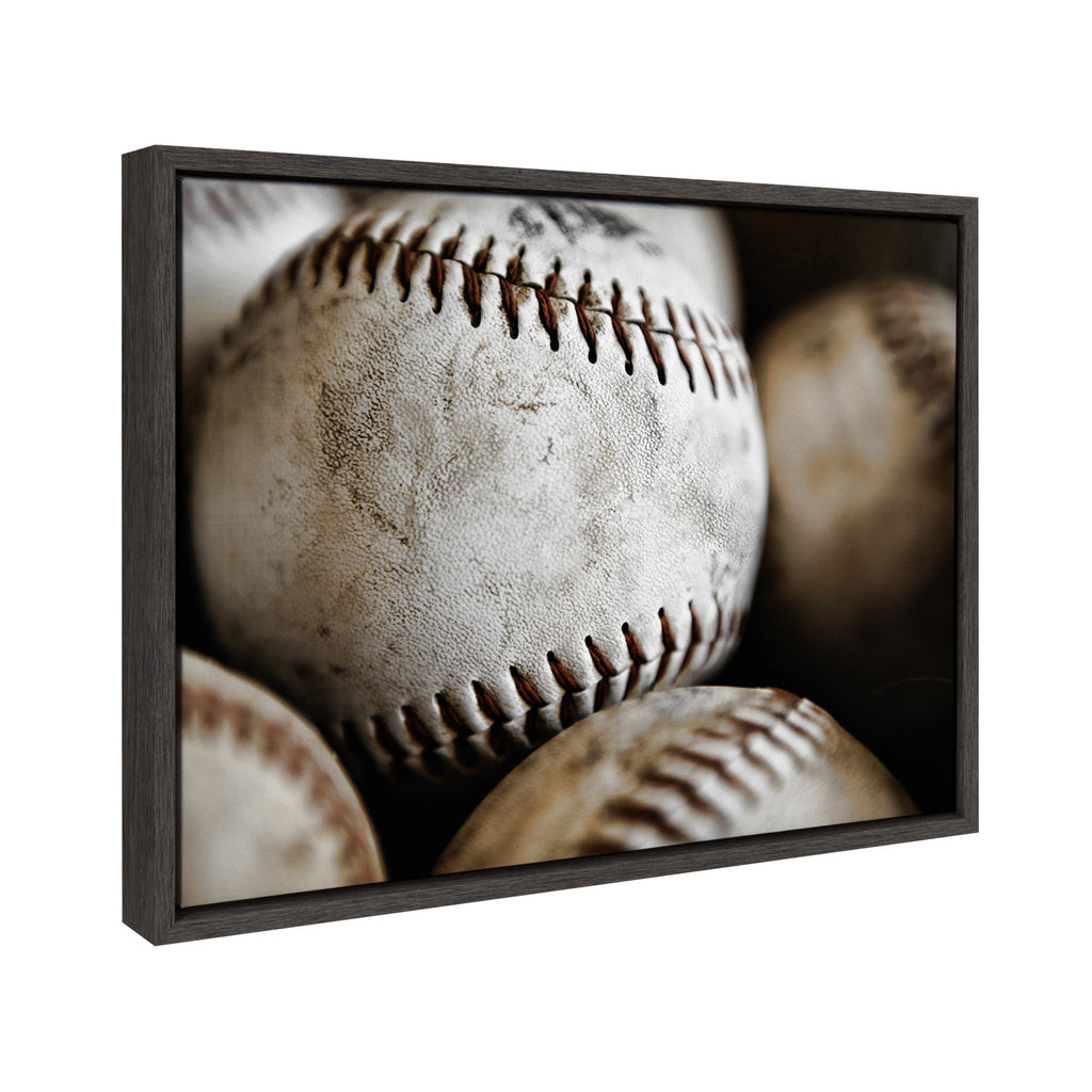 Sylvie Softball Close Up Framed Canvas by Shawn St. Peter