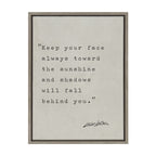 Sylvie Keep Your Face Walt Whitman Framed Canvas by Saint and Sailor Studios