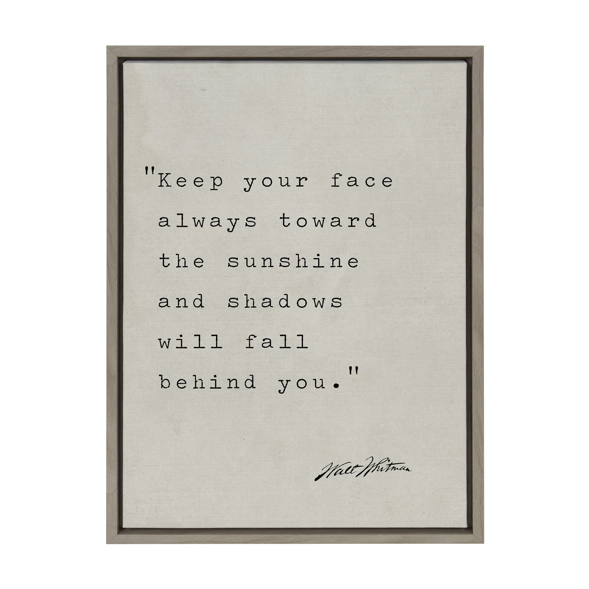 Sylvie Keep Your Face Walt Whitman Framed Canvas by Saint and Sailor Studios