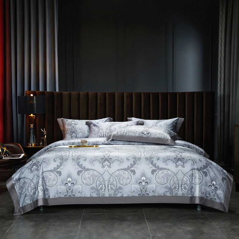 CasaFoyer 140TC Cotton Satin Digital Printed Four-piece Bedding Set
