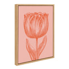 Sylvie Tulip in Pink and Orange Framed Canvas by Apricot and Birch