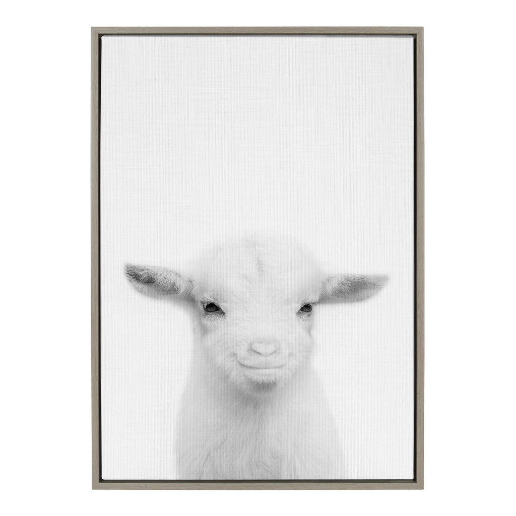 Sylvie Baby Goat Framed Canvas by Simon Te Tai