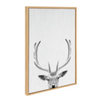 Sylvie Deer Portrait Framed Canvas by Simon Te Tai