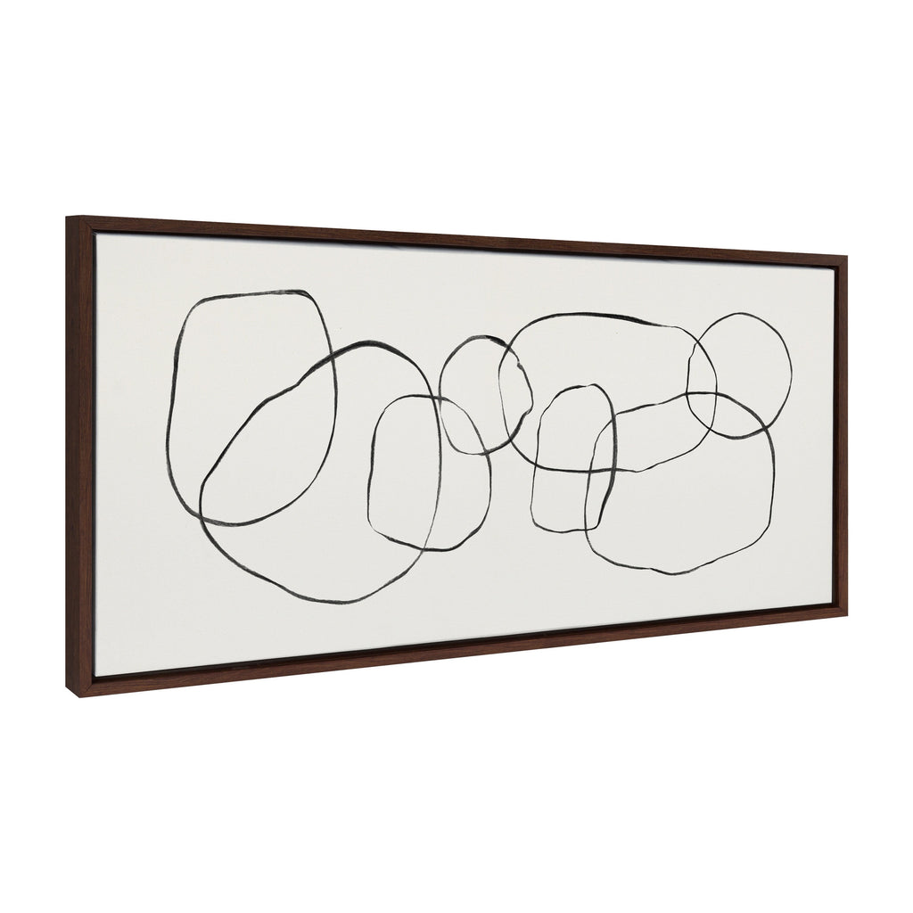 Sylvie Dancing Circles Framed Canvas by Teju Reval of SnazzyHues