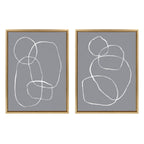 Sylvie Gray Going in Circles Framed Canvas Set by Teju Reval of SnazzyHues